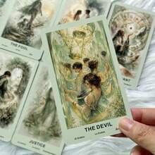 Dek Tarot The Verdant Hour, 78 Kartu, Gaya Cat Air Estetik, Koleksi Seni, Ramah untuk Pemula, Dengan Buku Panduan Kertas Multi-Bahasa (EN/RU/ES/FR), Hadiah yang Indah, 14+ - MultiWarna - View 5