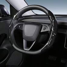 2件裝防滑碳纖維風格方向盤套，通用型汽車方向盤套 - A - 查看 1