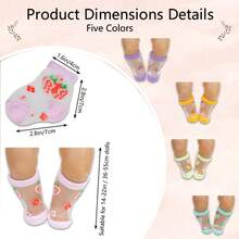 1 Pair Doll Summer Mesh Socks, Suitable For 14-22 Inch Dolls, Novel And Unique Pattern Elegant And Fashionable, Multiple Colors To Match Various Doll Outfits, Best Holiday Surprise Gift For Children - Multicolor - View 3