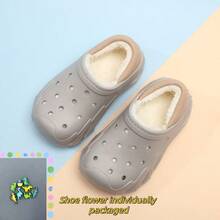 Kids' Thermal Lined Clogs With Cute 3D Dinosaur Decor, EVA Non-Slip Soft Sole, Unisex Home & Outdoor Wear, Warm For Autumn/Winter - Grey - View 16