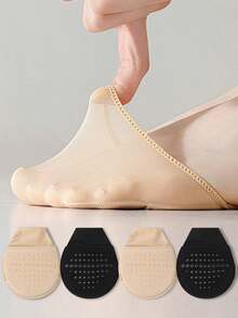 1/2/4/6 Pairs Summer Thin Half-Toe Socks Women's Non-Slip Front Foot Invisible Low-Cut Casual Socks - Multicolor - View 2