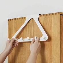 No-Drill Cabinet Door Hanging Rack, Triangular Door Hanging Storage Rack With 6 Round Hooks, Heavy Duty Coat, Hat, Bag, Scarf Storage Rack, Suitable For Closet, Bedroom, Entryway, Home Decor Storage - Multicolor - View 5