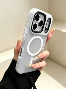 啞光淺黑色極簡磁吸手機殼，附黑色掛繩配件，相容 iPhone 18/18 Pro/18 Pro Max/17/17 Air/17 Pro/17 Pro Max/16/16E/16 Pro/16 Pro Max/16 Plus/15/14/13/12/11 Pro Max，支援無線充電，柔軟矽膠背蓋 - 黑色2 - 查看 4