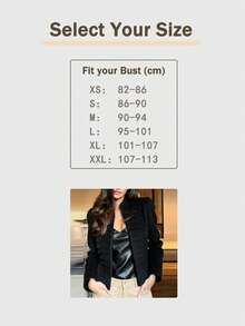 Women's Elegant Vintage Long Sleeve Stand Collar Open Front Jacket With Shoulder Pads, Solid Color, For Daily Wear And Dates - Black - View 6