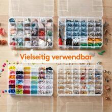 Pack Contains 2 Sorting Storage Boxes With 36 Compartments Each. Equipped With Movable Partition Boards And 5 Label Sticker Sheets, Ideal Storage Holder For Beads, Handmade Supplies And Assorted Jewellery Pieces. - 2 Pieces - View 6
