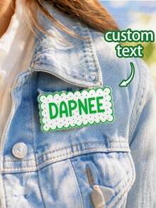1pc Customized Text Wave Border Name Brooch, Can Be Used As An Accessory For Clothing Or As A Creative Small Gift. - Multicolor - View 10