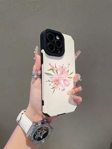 1 buah Casing Ponsel Anti Jatuh Kulit Garis Vertikal Motif Bunga Lili Merah Muda Minimalis Kreatif Modis Cocok untuk Samsung/Apple 17/16/15/14/13/12/11Pro Max/12Pro/14Plus dan Model Ponsel Lainnya - MultiWarna - View 4