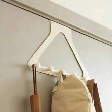 No-Drill Cabinet Door Hanging Rack, Triangular Door Hanging Storage Rack With 6 Round Hooks, Heavy Duty Coat, Hat, Bag, Scarf Storage Rack, Suitable For Closet, Bedroom, Entryway, Home Decor Storage - Multicolor - View 4