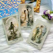 Dek Tarot The Verdant Hour, 78 Kartu, Gaya Cat Air Estetik, Koleksi Seni, Ramah untuk Pemula, Dengan Buku Panduan Kertas Multi-Bahasa (EN/RU/ES/FR), Hadiah yang Indah, 14+ - MultiWarna - View 4