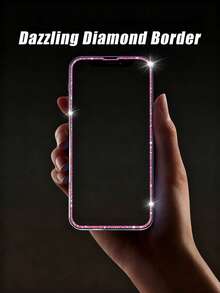 MSRI 2pcs, Pink Glitter Frame Privacy Tempered Glass Screen Protector, 9H Hardness, Anti-Peeping, Precise Fit, Suitable For Phone Cases, Fashionable Phone Accessory, Full Screen Coverage Phone Screen Protector, Compatible With Iphone Duo/18 Promax/18 Pro/18/17e/17 Pro Max/17 Pro/17Air/17/16 Pro Max/16 Pro/16 Plus/16/15 Pro Max/15//14/13/12 And Other Models. - Black - View 8