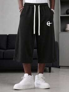 These Men's 3/4 Length Casual Sports Capri Pants Are Loose They Are A Perfect Choice And Also A Great Gift For Couples. Black Summer - Black - View 7