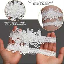 Bridal Garters & Barefoot Sandals - White - View 4