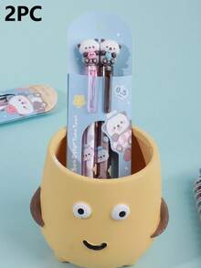 4pcs Cute Sea Otter Clickable Gel Pens, Style A & Style B, Healing Ocean Theme, 0.5mm Black Smooth Ink, 3D Sea Otter Pen Tip, Double-Sided Cute Sea Otter Design, Student Classroom Notes & Homework Writing Stationery, Cartoon Style Cute Creative Gel Pens - Default - View 15