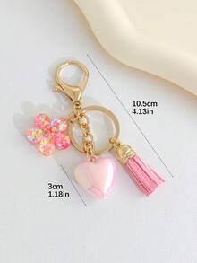 New Demon Eye Pink Heart Resin Keychain Flower Pendant DIY Bag Charm Decoration Best Friend Women's Keychain Gift - Multicolor - View 8
