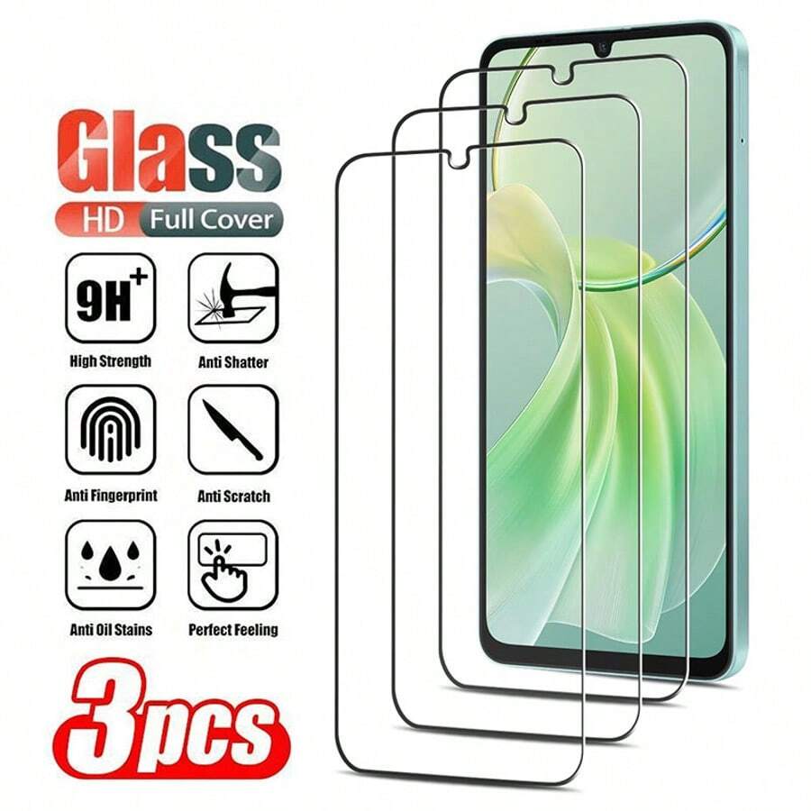 3 Pieces Set Compatible With Samsung A03 A05 A15 A54 5G S24 A71 5G, Tempered Glass Screen Protector | 9H Hardness, Compatible With Phone Cases, No Bubbles, Full Coverage [International Version Not Local Version] - Multicolor - View 1