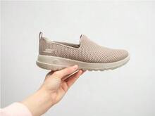 Skechers GOGAMAX Women's Slip-On Knit Mesh Breathable Soft Sole Lightweight Elastic Casual Walking Sneakers - Khaki - View 2
