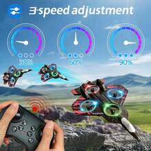 Avión de Espuma con Control Remoto L101 2.4G, Material EPP con Luces LED, Vuelo Acrobático, Juguete Eléctrico para Niños, Regalo de Cumpleaños para Niños, Modelo de Avión de Combate con Control Remoto - Batería roja 1 - Ver 2