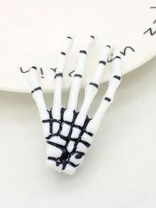 2pcs/Set Skeleton Hand Hair Clips, Halloween Party Spooky Hair Accessories, Bone Claw Hair Clips For Women, Gothic Style Cosplay Headwear, Halloween Trick Or Treat - Multicolor - View 4