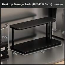 1pc Black Double-Layer Desktop Storage Rack, Vintage Wooden Organizer, Multi-Functional Countertop Organizer, Minimalist Storage Shelf, Water Cup Coffee Cup Holder, Spice Rack, Suitable For Kitchen Countertop, Side Cabinet, Bedroom Vanity And Living Room Tea Set Organization And Storage - View 10