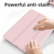 Protective Case Compatible With Ipad 11th Gen, A16 Full Coverage Honeycomb Pattern TPU Leather Protective Case, Smart Sleep/Wake, Tri-Fold Tablet Protective Case, Full Coverage Anti-Drop, Compatible With IPad 10th Gen Protective Case, Compatible With Huawei MatePad SE 11", Pad2/Pad SE 11-Inch Tablet Protective Case, Compatible With Honor Pad X8A/X8b Tablet Protective Case - Pink - View 4