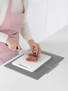 Large Silicone Dish Drying Mat, Heat-Resistant Countertop Trivet, With Raised Ribbed Design, Suitable For Kitchen Sink, Non-Slip Waterproof Cup And Bowl Drying Mat, Dorm Essential - Multicolor - View 10