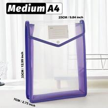 A4/B5 Transparent Snap-Button Expandable File Bag,Durable Multi-Color PP Folding Pockets,Lightweight Waterproof Storage For Students & Office,Cute Campus Stationery Organizer,Daily Commute,Study Group,Travel Essential - Vertical - View 19