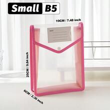 A4/B5 Transparent Snap-Button Expandable File Bag,Durable Multi-Color PP Folding Pockets,Lightweight Waterproof Storage For Students & Office,Cute Campus Stationery Organizer,Daily Commute,Study Group,Travel Essential - Vertical - View 29