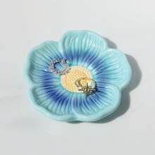 SIQIZHOU 1pc Nordic Style Ins Cloud Ceramic Plate, Luxury Jewelry Storage Tray, Asymmetrical Shaped Colorful Cloud Tray, Earring Ring Display Holder, Entryway Key Organizer, Jewelry Storage Accessory - Flower Plate - View 6
