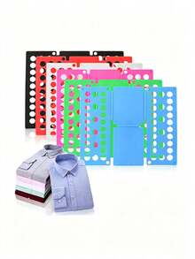 Quick Clothing Folding Board Time-Saving Space-Saving Adjustable Plastic Shirt Folding Organizer Suitable For T-Shirts Pants Dresses And Towels Multi-Hole Design Space-Saving Drawer And Closet Storage Suitable For Home Storage Adult Back To School - Multicolor - View 2