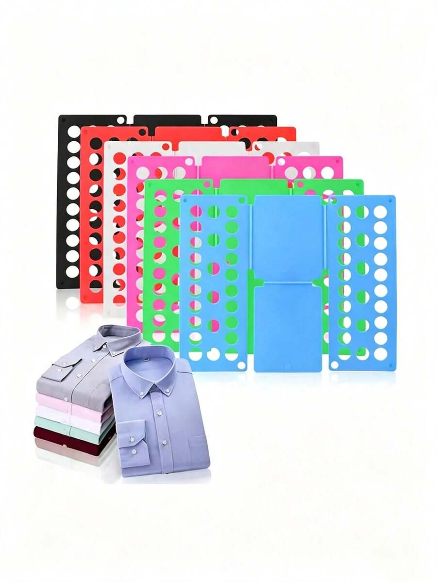 Quick Clothing Folding Board Time-Saving Space-Saving Adjustable Plastic Shirt Folding Organizer Suitable For T-Shirts Pants Dresses And Towels Multi-Hole Design Space-Saving Drawer And Closet Storage Suitable For Home Storage Adult Back To School