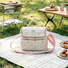 1pc Floral Quilted Children's Handbag, Cute Storage Bag For Girls, Crossbody Bag For Travel And Daily Essentials, Portable Storage Bag, Outdoor Travel Snack Bag - Multicolor - View 7