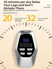 1pc EMS Foot Massager - 8 Modes 32 Intensities, Pulse Foot Massager, Microcurrent Leg Massager, Portable Leg Massager With Remote Control, USB Rechargeable, Relaxes Foot & Leg Muscles, For Home, Travel, Office, Gift For Parents - Multicolor - View 5