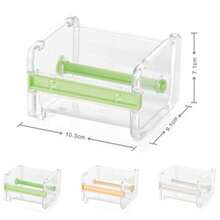 1/2pcs-Multi-Color Convenient Office Stationery Multi-Purpose Tape Storage Box, Tape Cutter, Tape Dispenser, Desktop Tape Storage Box, Organizer Box. Tape Cutter Office Stationery Tape Storage Box Transparent Tape Holder Storage, Transparent Tape Cutter Flower Shop Packaging Tape Storage Box Serrated Blade Simple Ready-To-Use Segmented. Wrapping Paper Cutter, Manual Tool. Convenient And Practical, Sturdy And Durable. - Multicolor - View 10