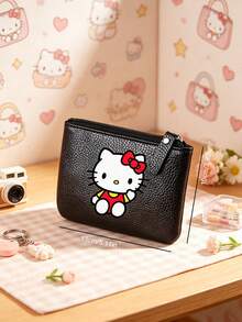SANRIO 1pc Hello Kitty Mini Wallet, Cute PU Coin Purse, Fashion PU Leather Small Zipper Wallet & Card Holder, Suitable For Keys/ID Card, Easy To Clean Daily Carry Wallet - Multicolor - View 4