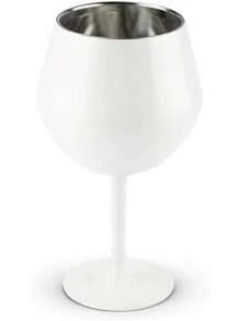 Copo Isolante Térmico Aço Inoxidável 414ml com Haste Desmontável, Mantém Temperatura de Bebidas Quentes e Geladas, Perfeito para Drinks, Vinho, Cerveja - Branco - Visão 1