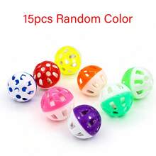 15pcs/10pcs/5pcs/1pc Bird Bell Ball Toy, Jingle Sound Diameter 3.8cm (1.5 Inch), Colorful Cat Teaser Dog Teaser Parrot Toy Ball, Built-In Bell, Interactive Bird Cage Toy, Suitable For Budgies, Cockatiels, Lovebirds And Other Small Birds, Perfect Holiday Gift For Pets - View 9