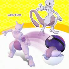 Pokemon Mewtwo Deformable Action Figure Playset, Transformable Pocket‑Monster Toy With Master Ball, Fold‑Up Design For Storage, Gift‑Box Packaged, Fun Interactive Plaything, Desktop Display Model, Nice Birthday Holiday Gift For Anime Fans & Boys - Mewtwo - View 5