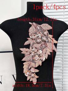 20pcs/Pack, New 3D Computer Embroidered Crystal Rhinestone Applique Patches, Suitable For Clothing Decoration, Repair, DIY Wedding Dress Accessories, Sewing Embroidery Craft - A - View 39