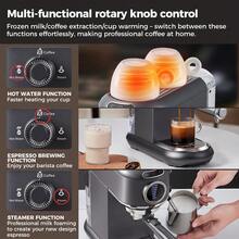 CAFELFFE Espresso Machine, 4-In-1 Semi-Automatic Coffee Maker Compatible With Capsules, 20BAR, Hot & Cold Brewing, Compatible With D* And N* Capsules/ESE Pods/Ground Coffee, Milk Frother, 7-Level Water Adjustment, 1.1L Removable Water Tank - EU F Type Plug(220-240V) - View 8