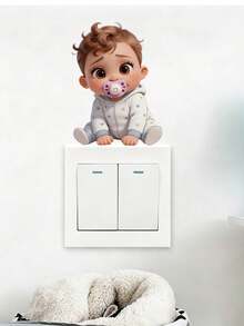 1pc, Multi-Style, Children's Room Cartoon Decorative Wall Sticker, Children's Early Education Educational, Children Reading Together, Reading And Learning, Big Tree Letters, Baby Switch Sticker, PVC Self-Adhesive Removable Wall Sticker, Suitable For Bedroom, Living Room, Study, Classroom, Nursery, Home Wall Decoration, Etc. - Multicolor - View 5