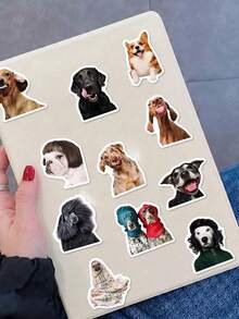 50pcs Funny Dog Expression PVC Stickers, Cartoon Decorative Gift, Suitable For Scrapbook, Laptop, Luggage, Guitar, Water Bottle, Phone Case DIY Decals - Multicolor - View 11