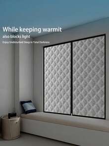 Winter Thickened Windproof Warm Curtains With Zipper, Self-Adhesive No-Drill Blackout Thermal Curtains, Helps Reduce Cold Drafts And Heat Loss - Zippered Thermal Curtain - View 3