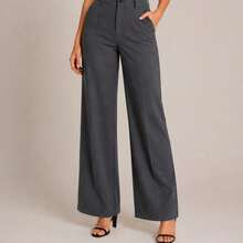Calça pantalona social alfaiataria - Preto - Visão 5
