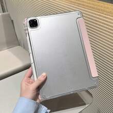 Matepad SE 11 吋平板保護殼，高透明壓克力背板附筆槽，智慧休眠/喚醒，多段折疊支架，相容 Matepad 11.5S 平板保護殼，相容 Redmi Pad 2 11 吋 2025/Pad SE 11 吋 2023 平板保護殼，A16 保護殼，相容 iPad 11 代平板保護殼 - 粉色 - 查看 7