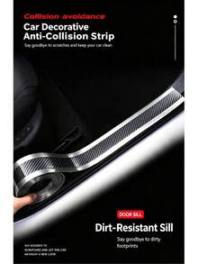 Universal Carbon Fiber Car Door Sill Protector, Anti-Scratch Anti-Collision Door Pedal Decorative Sticker, Rear Bumper Trunk Sill Protective Tape, For Car Modification - A - View 8