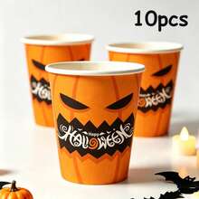 50/25/10pcs, Halloween Theme, Paper Cups, Suitable For Restaurant Decoration, Halloween Party, Halloween Decorations, Halloween Decor For Party, Halloween, Cups, Party Supplies, Halloween Party Supplies, Halloween Party - Multicolor - View 8