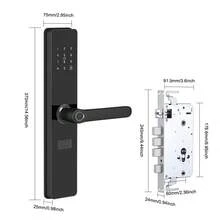 Smart Door Lock, Keyless Entry Smart Lock, Fingerprint Door Lock With Handle, App Control & Mechanical Key Backup, 5-In-1 Entry Front Door Lock Set, Electric Door Knob For Front - Black - View 9