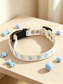 Kalung Hewan Peliharaan Ringan dan Lembut, Desain Jacquard Pola Hati, Cocok untuk Kucing dan Anjing Kecil untuk Penggunaan di Dalam atau Luar Ruangan (Tidak Cocok untuk Anjing Besar) - Baby Blue - View 13