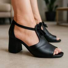 Lola MF Sandal | 4.5cm Block Heel | Exclusive Design | True To Size | Premium Comfort Insole - Black - View 4