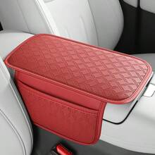 1pc Leather Car Center Console Armrest Cover Pad With 2 Storage Pockets, Universal Automotive Armrest Box Cushion, Car Interior Protection Cover, Fits Most Vehicles, Auto Accessories - Multicolor - View 22